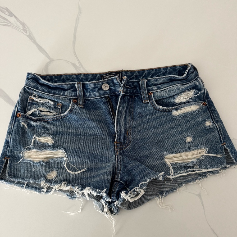 Abercrombie low rise micro mini denim shorts